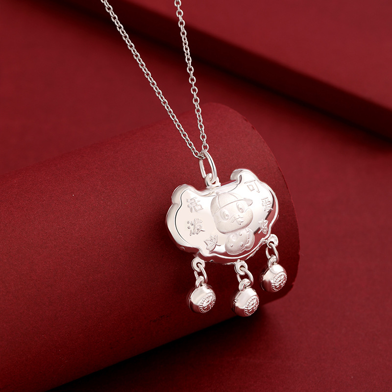 999 pies de serpiente de plata para bebés de larga vida para niños colgante de plata esterlina Zodiac Serpiente de seguridad para bebés de luna llena aniversario