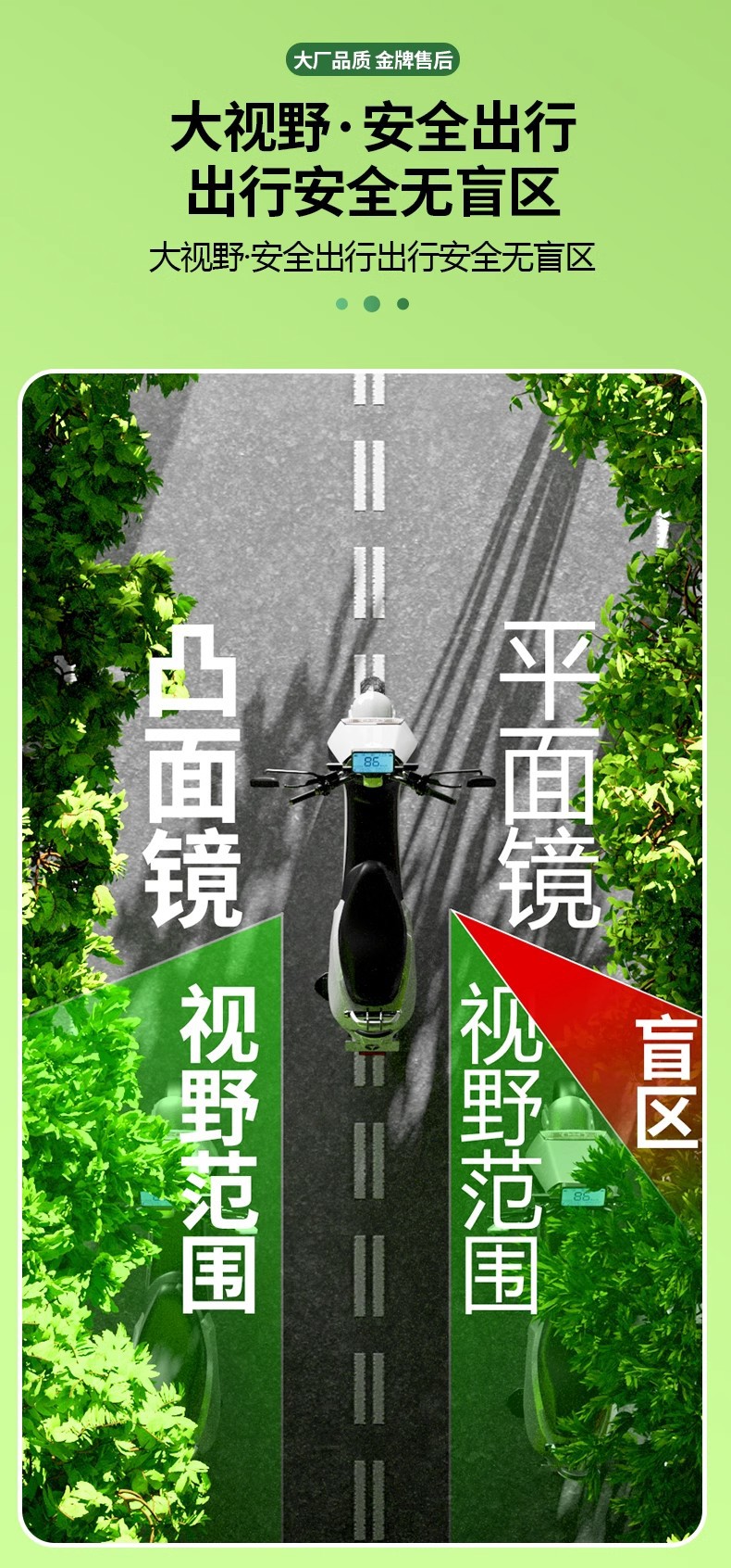 Universal Modified 8mm Rearview Mirror for Electric Vehicles, Convex Mirror, Reversing Mirror for Motorcycles and Electric Motorcycles