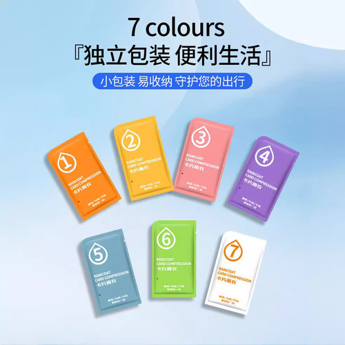 Disposable Compression Card Raincoat Transparent Waterproof Women's Adult Portable Thickening Men's Rafting Children's Raincoat 