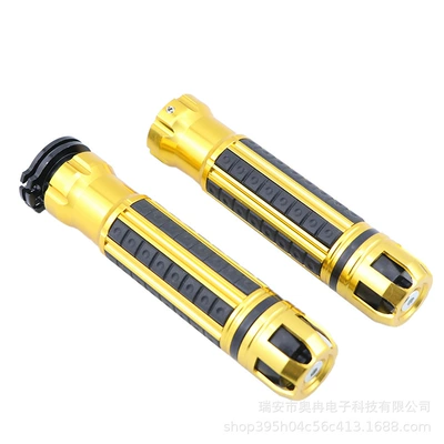 Motorcycle Handle Cover Full Cnc Aluminum Alloy - pvc-1-pair-gold