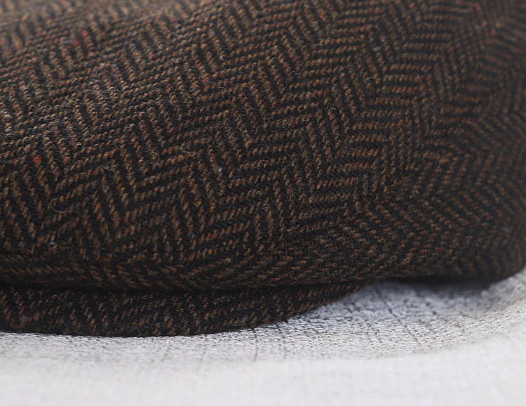 Unisex Newsboy Cap Herringbone Vintage Octagonal Hat For Couples_voghion.com