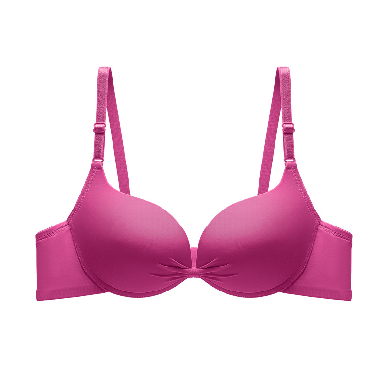 Brassiere de brillo de color sólido de comercio exterior transfronterizo con anillo de acero de soporte para juntar ropa interior sin marcas contra la caída del bra image 10