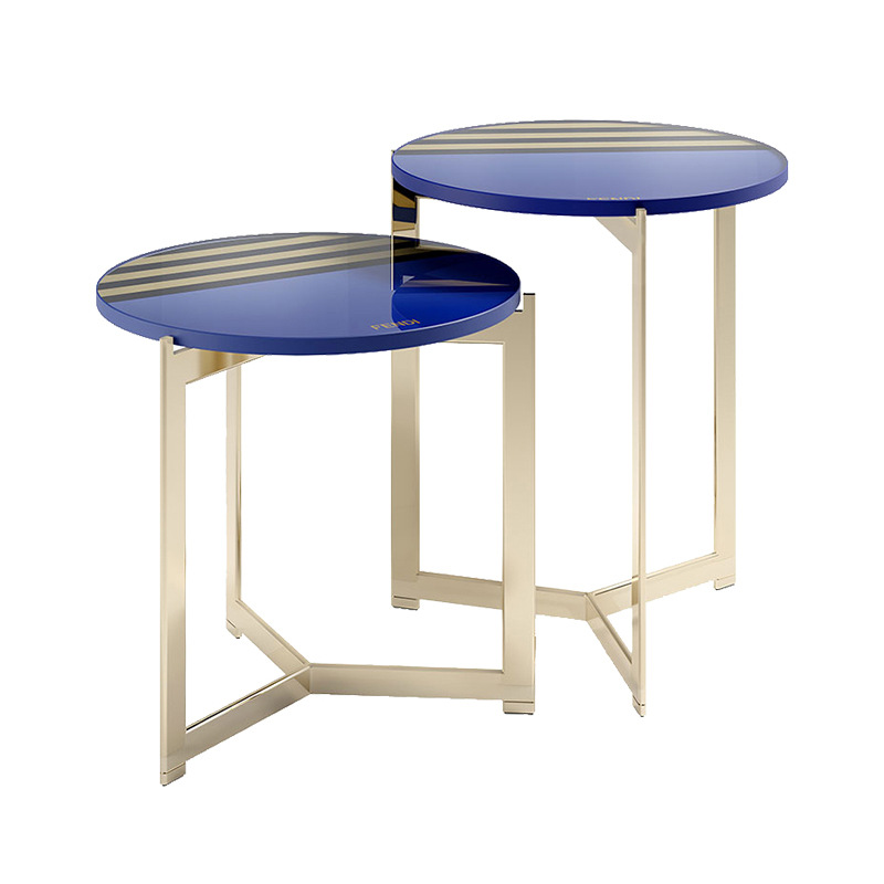 FDI Stainless Steel Colorful Stainless Steel Tabletop Corner Table Set—Small Round Table, Light Luxury Small Round Table, Modern Minimalist Side Table