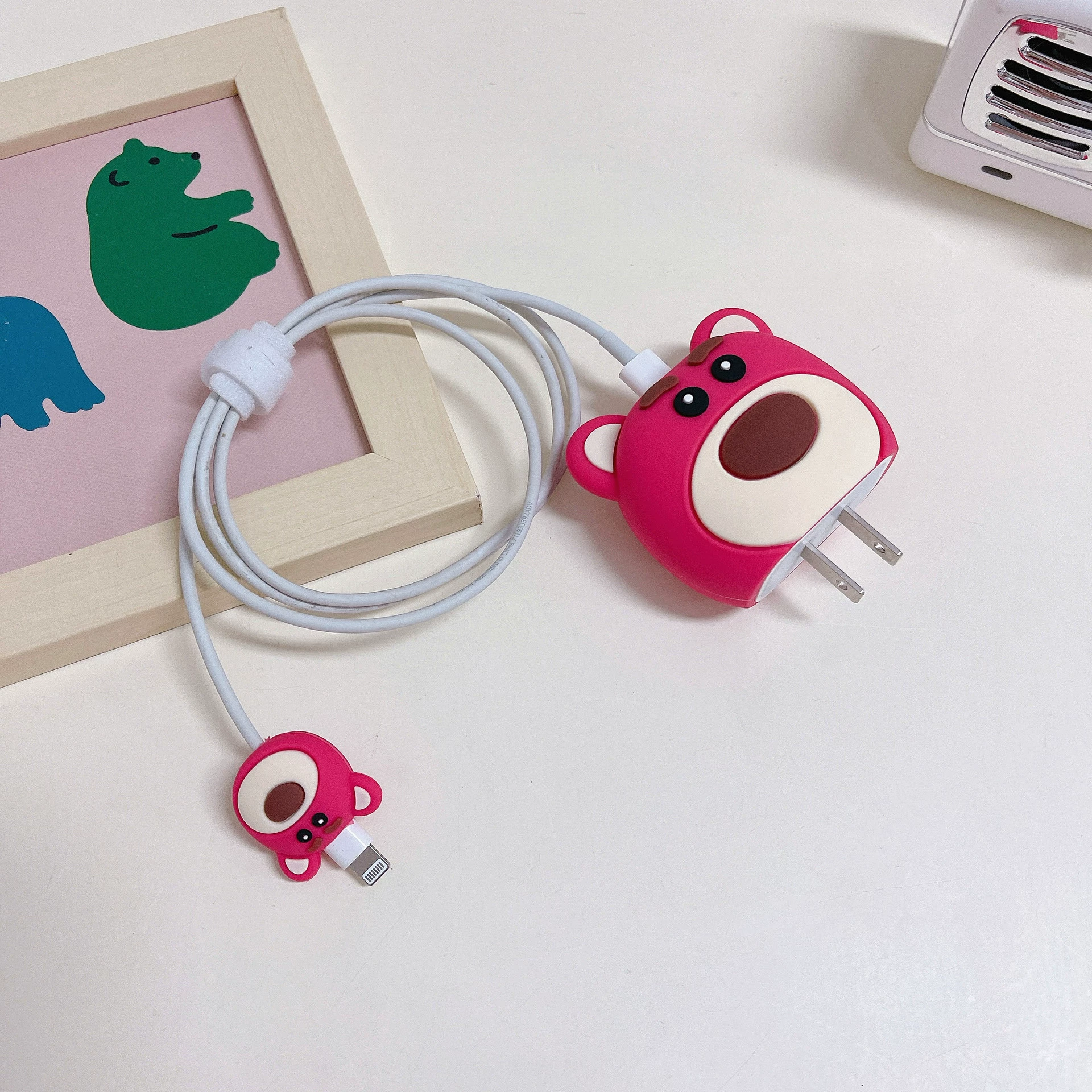Apple, cartoon charger, protective case, 20W