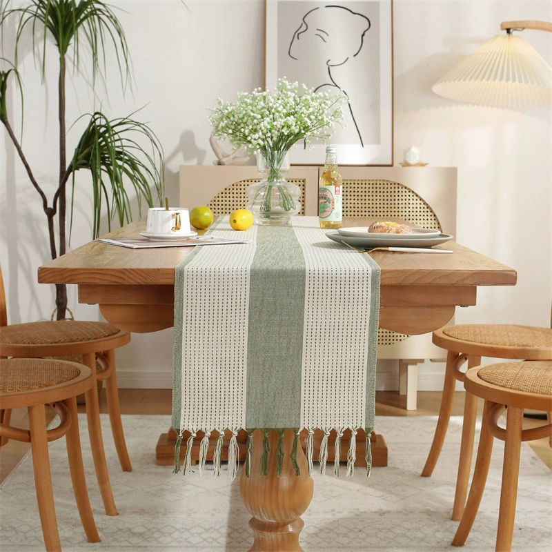Cross -border Amazon Simple handmade hand -woven hollow Su Table flag household American rural Christmas table cloth desktop
