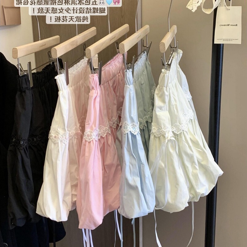 Bow Lace Splicing Bud Skirt for Women 2025 Spring and Summer New Style Anti-Exposure Fashion Slimming Look Chic Short Skirt Bow Lace Splicing Bud Skirt for Women 2025 Spring and Summer New Style Anti-Exposure Fashion Slimming Look Chic Short Skirt