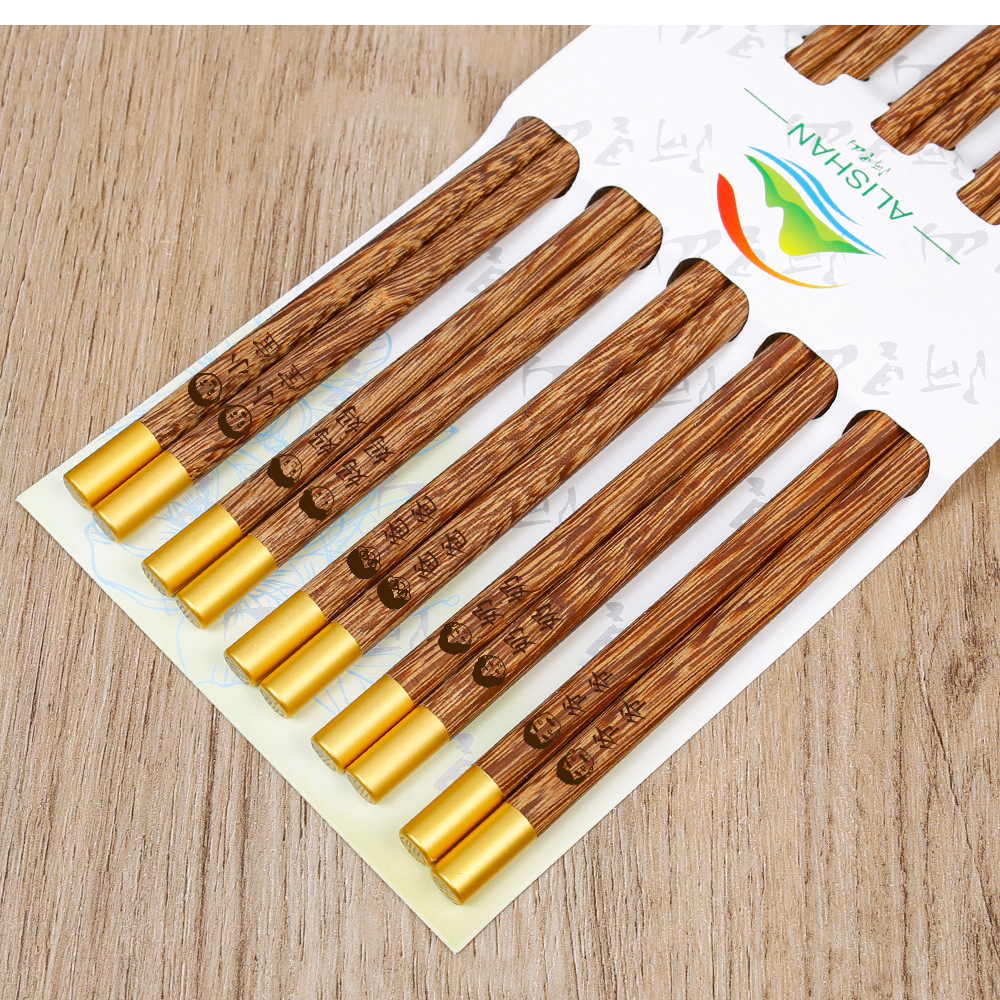 Palillos de madera de wengué de marea nacional al por mayor Palillos de cocina de madera maciza para el hogar Palillos para una persona Palillos sin pintura, sin cera, antideslizantes y no fáciles de mohos