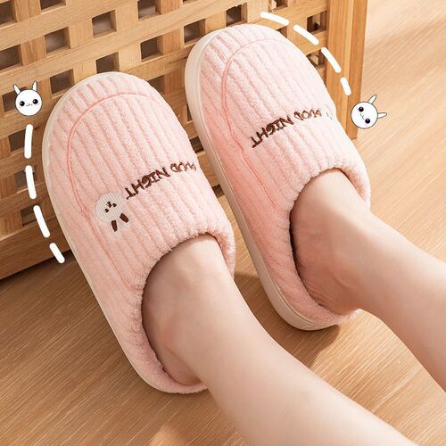 Cotton slippers for women, autumn and winter home daily use, warm, non-slip, postpartum cotton slippers, thick-soled fur slippers, wholesale