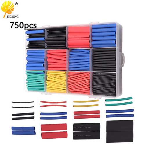 Insulated heat shrinkable combination tube sleeve, color heat shrinkable tube, electrician's wire protection sleeve 750pcs boxed