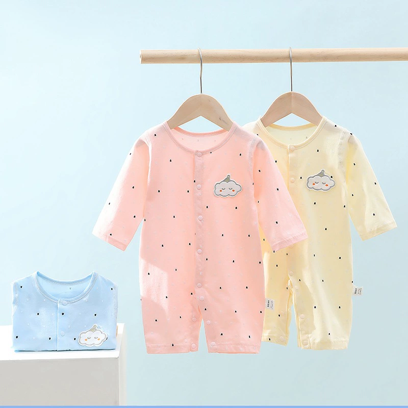 Летний тонкий комбинезон для новорожденных из чистого хлопка, бесшовный, новый стиль