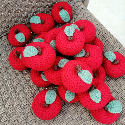 Hooked wool apple pendant keychain decorative item origin supplier  new car accessory bag hook