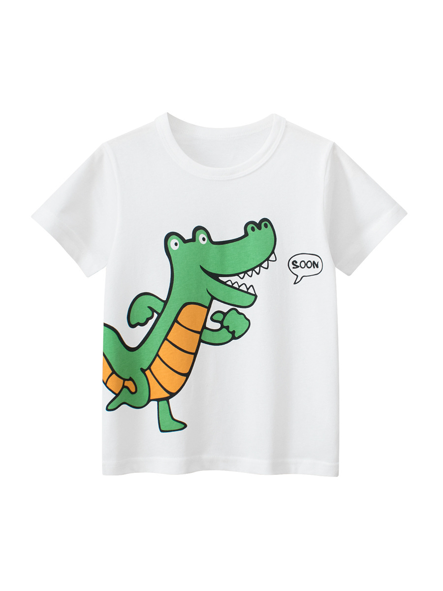 Camiseta de Verano 2026 para Niños, Estilo Coreano, con Dibujos Animados, Manga Corta, Ropa para Bebés, Dropshipping
