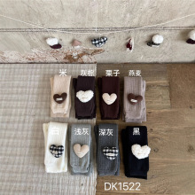 DK1522冬季新款儿童打底裤宝宝韩版加绒加厚连裤袜组合爱心复合裤