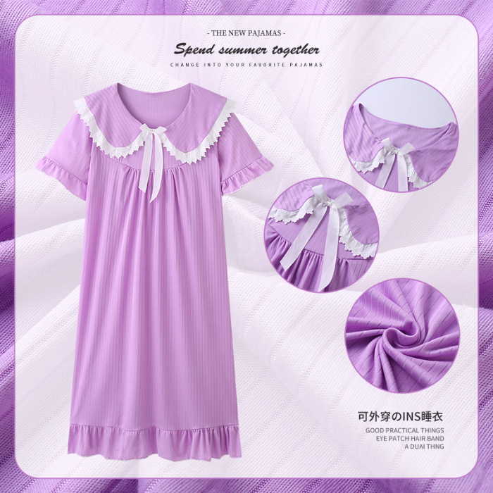 Pijama de verano de manga corta muñeca cuello de hadas corte coreana engordado pijama de tamaño grande princesa ropa de estilo doméstico