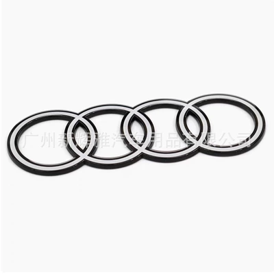 Four-Ring Car Logo A3A6A8 Black – Car logo - 202mm-rear-mark-black-and-white