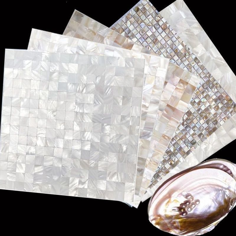 White shell mosaic tiles for bathroom, living room, bar counter, background wall, kitchen wall tiles, self-adhesive moisture-proof wall stickers White shell mosaic tiles for bathroom, living room, bar counter, background wall, kitchen wall tiles, self-adhesive moisture-proof wall stickers