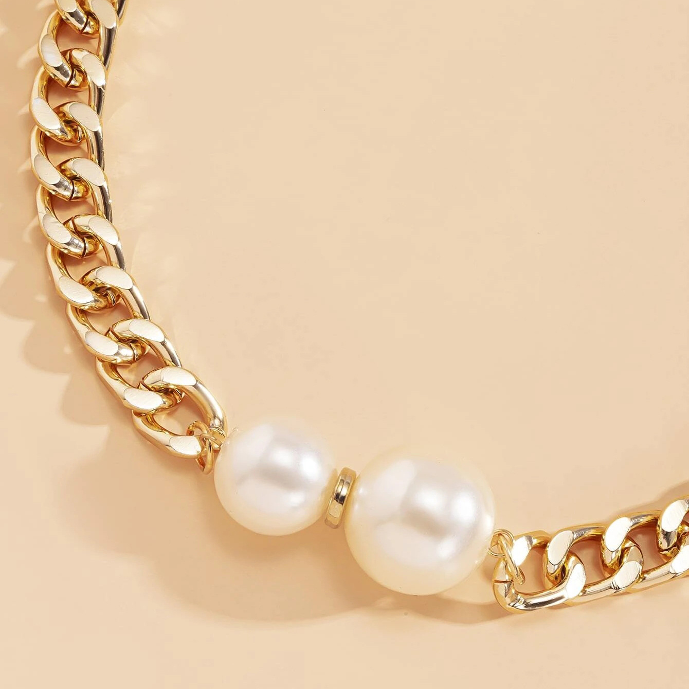 Imitation Pearl, Alloy Material IG Style Geometric Imitation Pearl Alloy Wholesale Necklace
