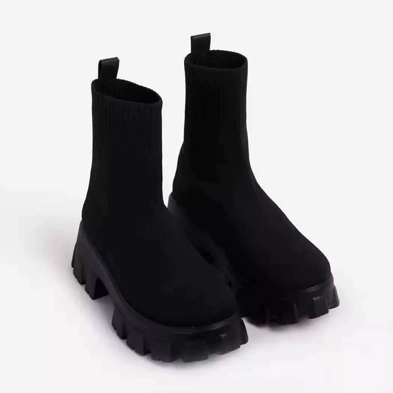 Вязаные демисезонные ботинки (Martens), низкая платформа, размеры EU 35–43