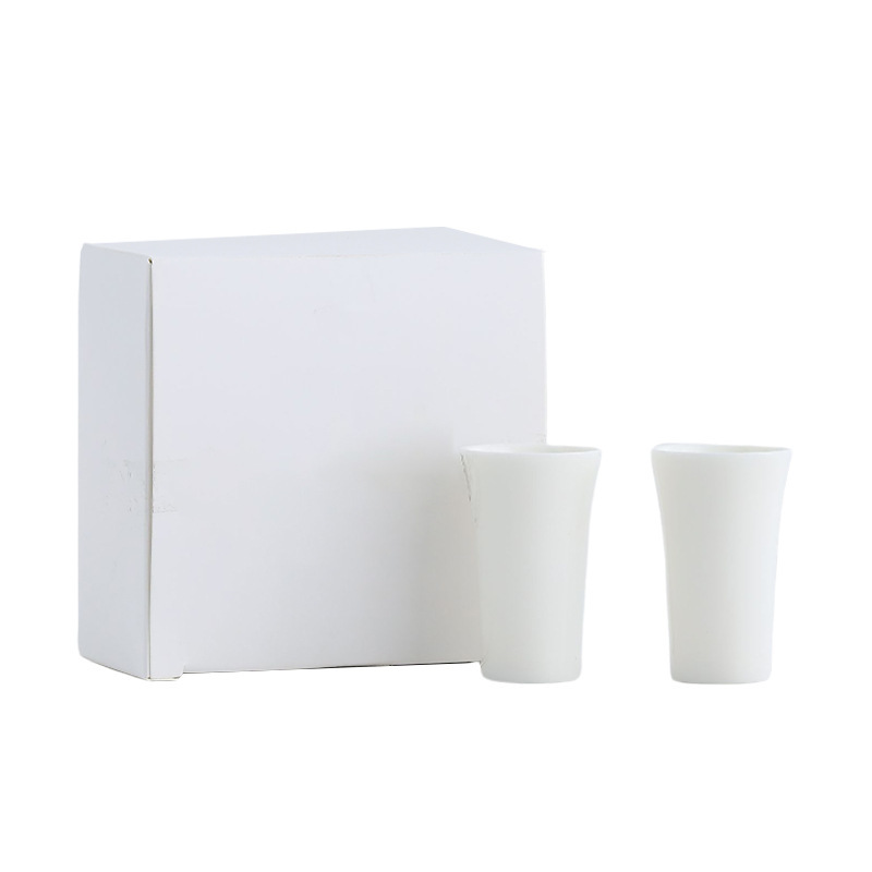 白い磁器の杯の贈り物の箱の贈り物の20mlの白い杯の高級なミニの杯のlogoの純色の小さい杯の単杯|undefined