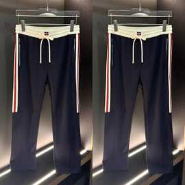 秋季新款长裤休闲裤时尚百搭潮流轻奢商务风条纹直筒男士卫裤宽松