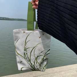 余稺花鸟帆布包男女创意国潮购物袋学生单肩包手提袋