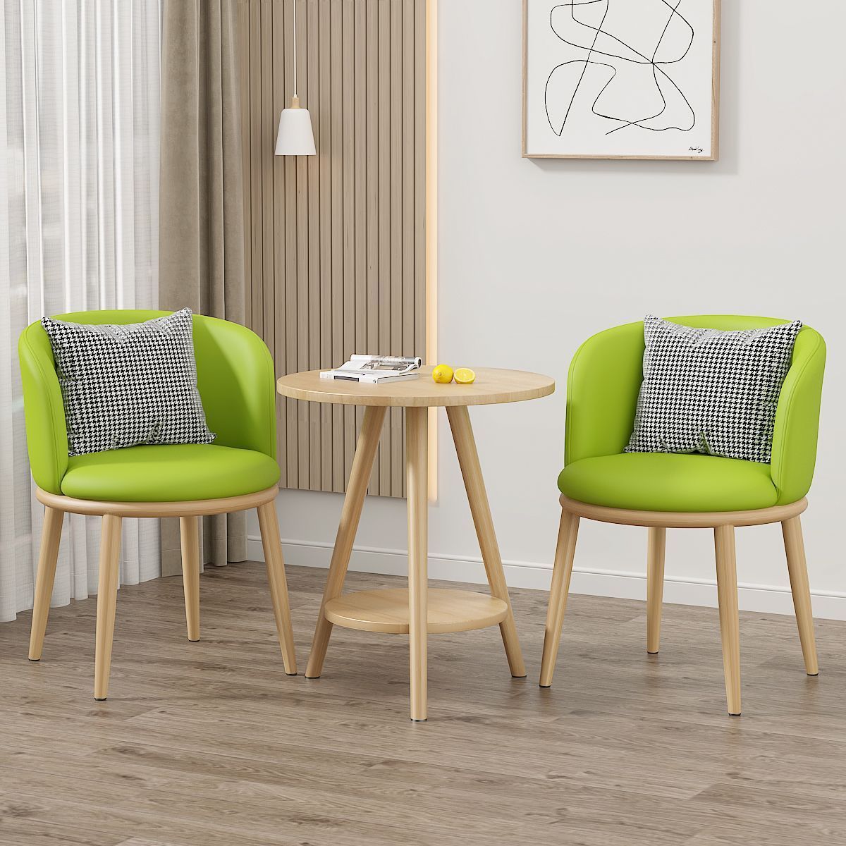 Balcón mesa y silla de ocio sala de estar combinación de mesa y silla de té de lujo ligero B & B Hotel Negociación Juego de tres piezas de mesa y silla de celebridades de Internet