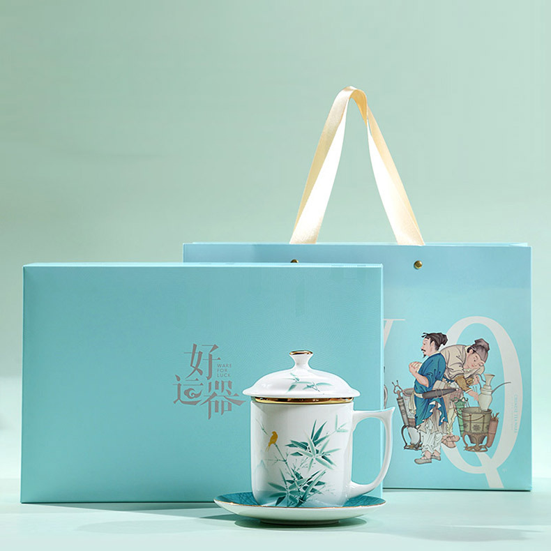 Taza de porcelana de hueso taza de separación de té taza de cerámica taza de porcelana con filtración taza de regalo taza de regalo logotipo personalizado