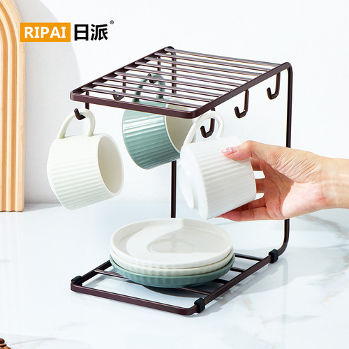 Japanese cup rack storage rack upside down coffee mug drain rack creative home storage glass cup rack