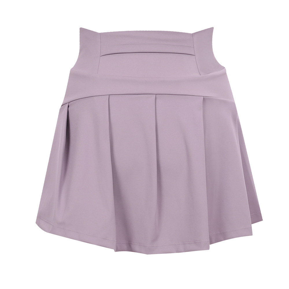 Falda de tenis de nailon estilo Lulu, de alta elasticidad, de seda helada, fina, transpirable, antiexposición, para yoga y deportes, para mujer.