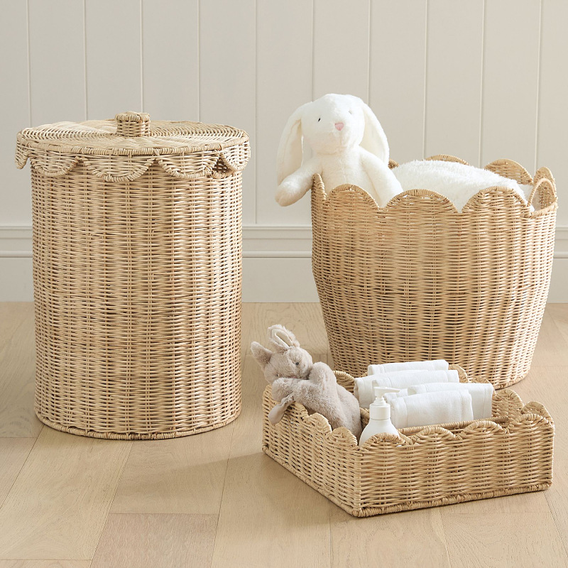Cestas de almacenamiento de caña transfronterizas juguetes cestas de almacenamiento de artículos diversos cestas de almacenamiento de vacaciones europeas y estadounidenses cestas de almacenamiento de decoración