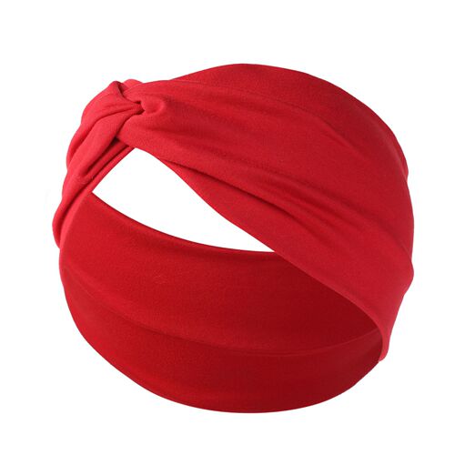 New European and American Crossed Knot Head Scarf, Solid Color Sports Yoga Sweat Headband for Women