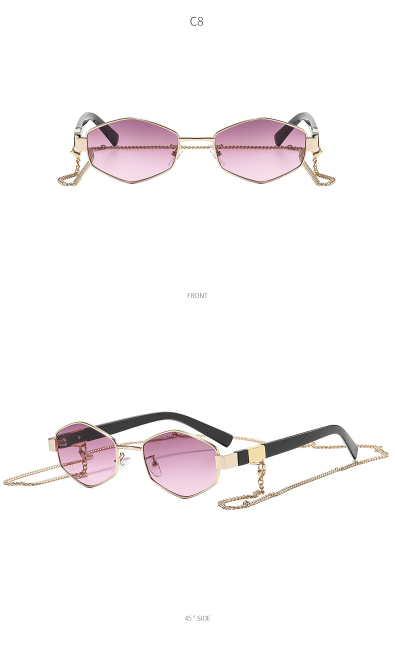 Modische Polygonale Sonnenbrille Für Damen Kleine Form_voghion.com