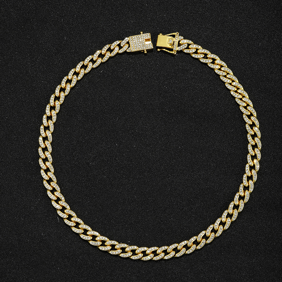 Colier personalizat oval hip hop, brățară, diamant de apă, bijuterii pentru bărbați, lanț cubanez_voghion.com