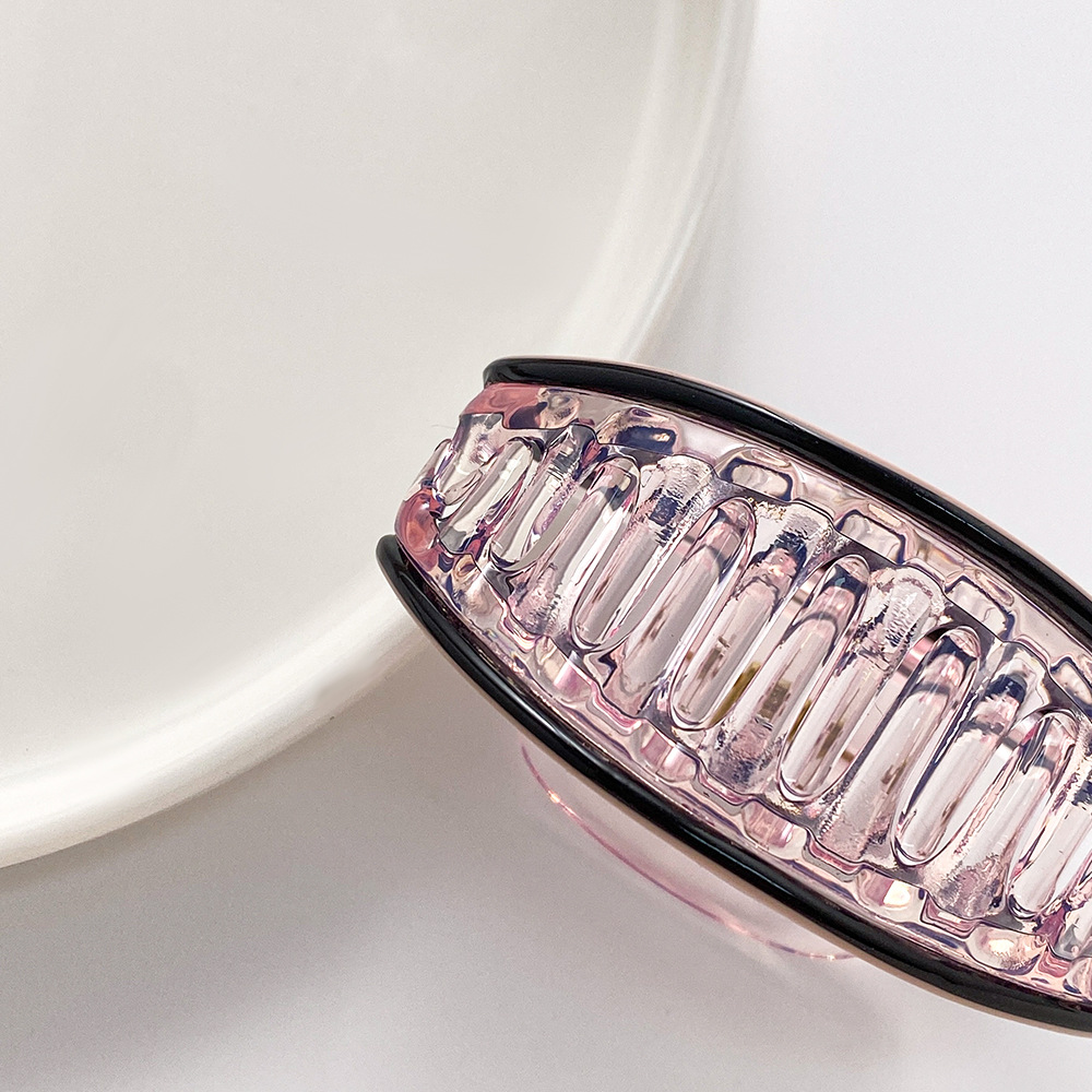 Diamond Oval Hair Clip - Dark Blue