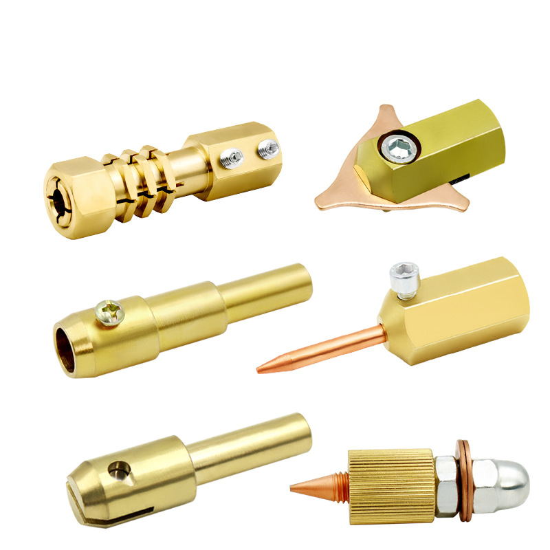 汽车钣金修复机配件锁紧铜头三角片夹头介子机OT片圆片碳棒铜夹头