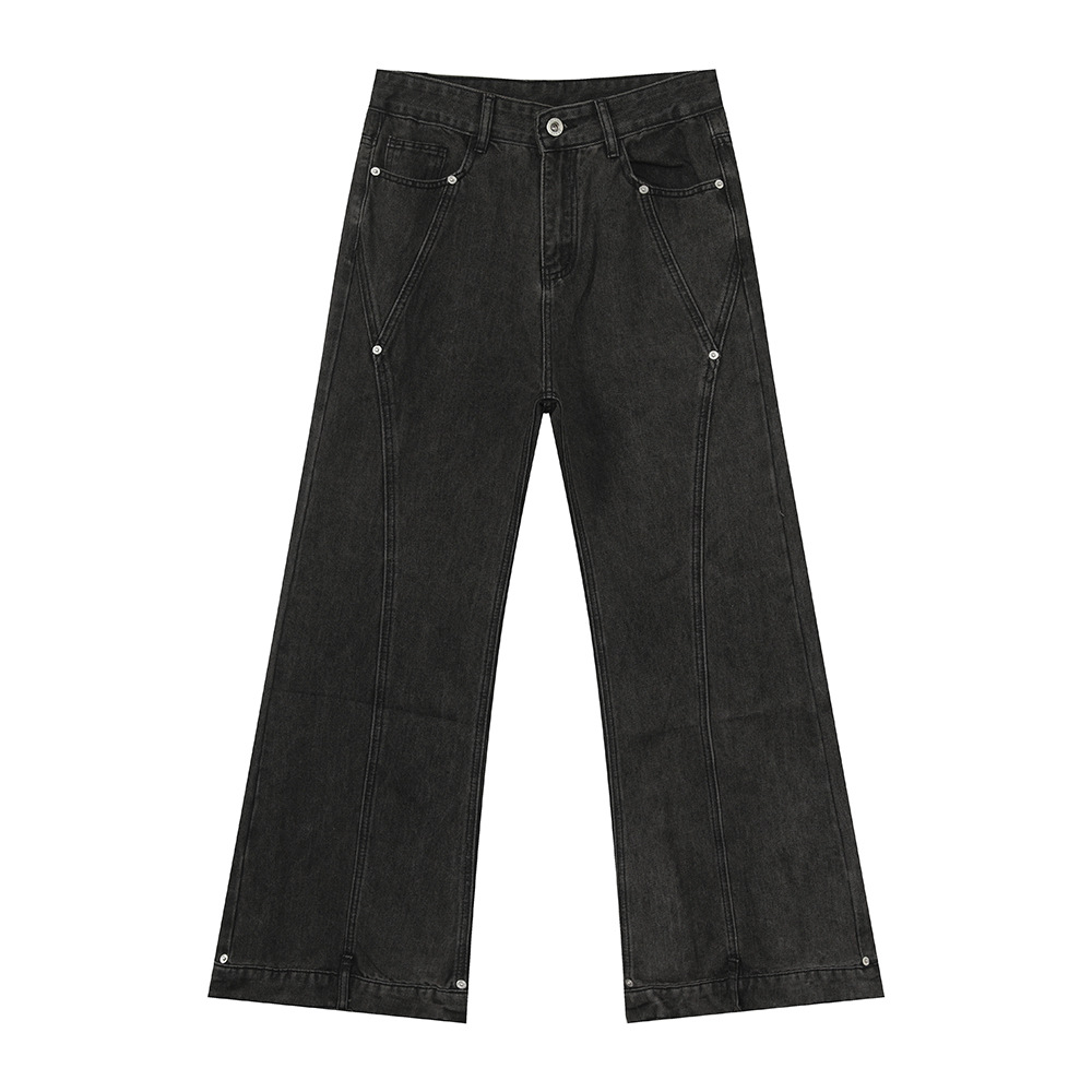 MTLCLOTHES Ropa de hombre | High Street vibe American Bead Costura de moda gris micro-jeans casual de moda