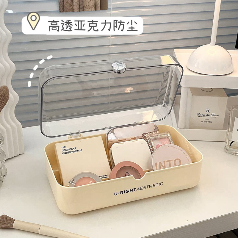 Transparent lid table cosmetic box eye shadow palette storage box cushion compact powder cake nail cosmetic compartment organizer