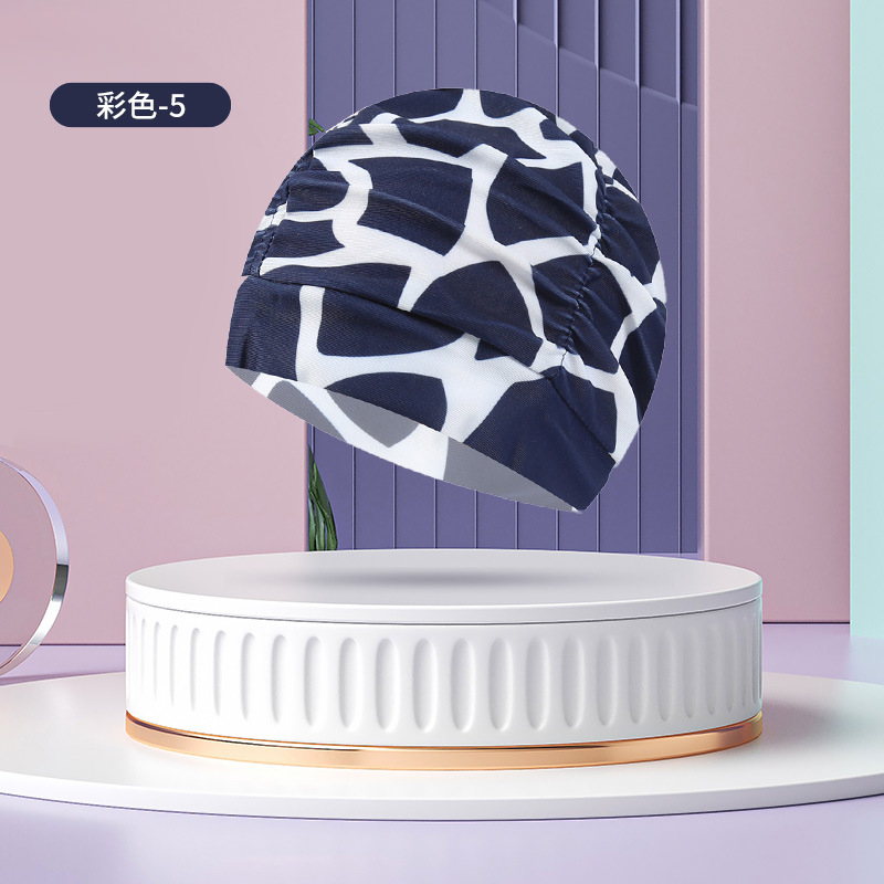 Sombrero de tela de natación adulto unisex cuidado del cabello protección del oído gorro de natación moda no-apriete cabeza plisada gorro de natación al por mayor