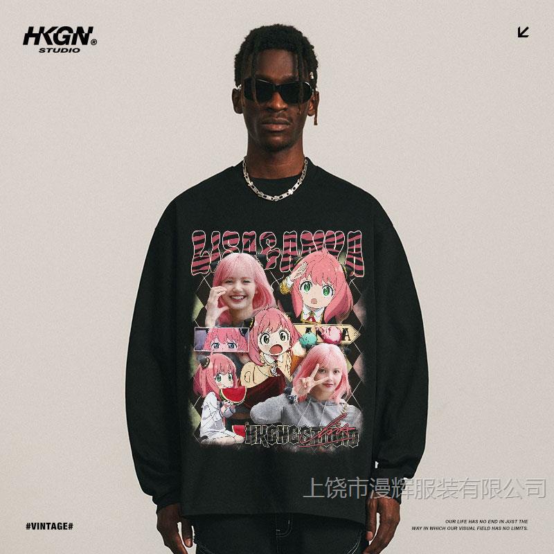 Chao Brand LISA & Anya Ana Printed Short-sleeved T-shirt American Cute Sweet Cool Wind Heavy plus size