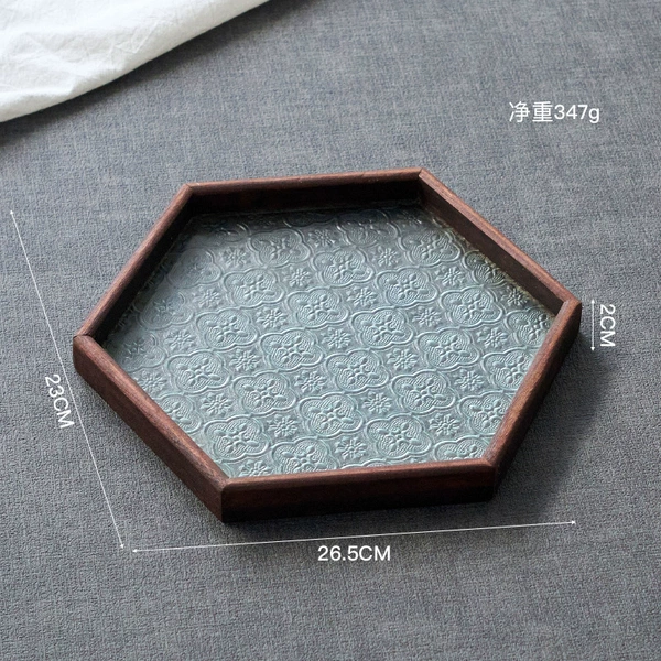 Large six square glass tray