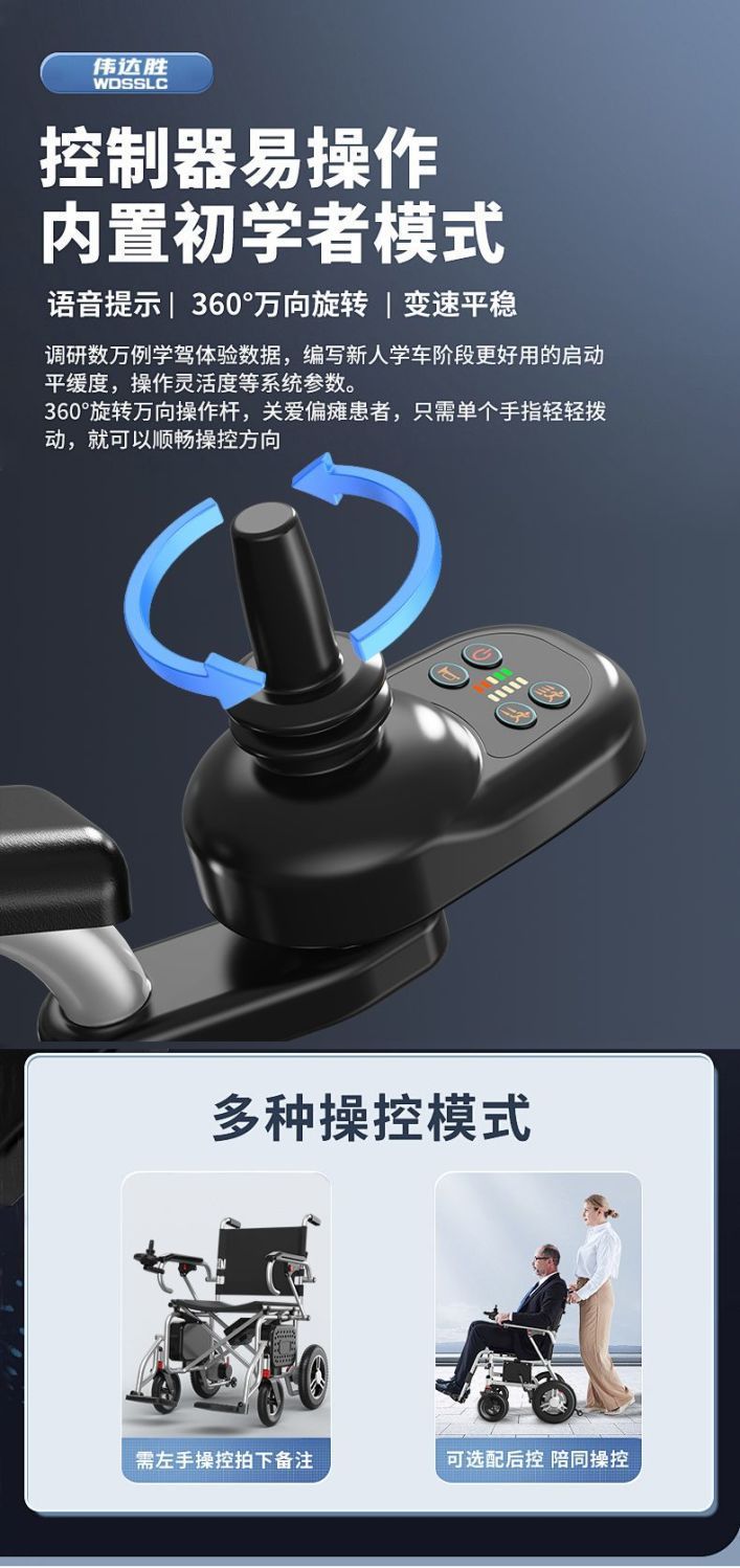 Weidasheng Electric Four-Wheel Vehicle for the Elderly and Disabled, Foldable, Convenient for the Elderly to Travel, Healthy and Comfortable Choice