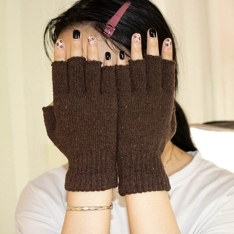 Wool half-finger gloves open-finger writing gloves for students driving wool knitted men and women thickened warm autumn and winter Wool half-finger gloves open-finger writing gloves for students driving wool knitted men and women thickened warm autumn and winter