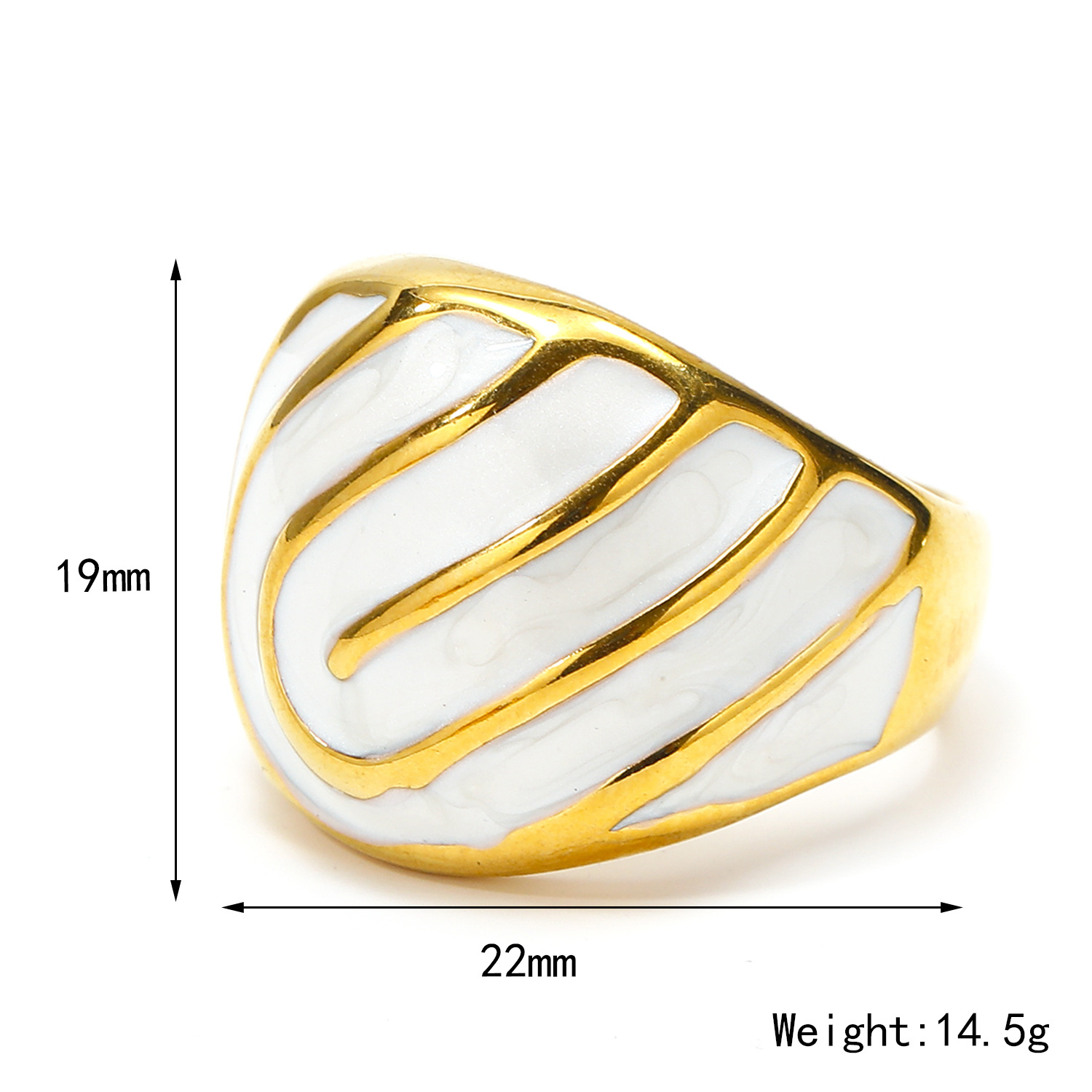 Real Gold Plated Geometric 304 Stainless Steel Elegant Waterproof Non Tarnish Rings display picture 1