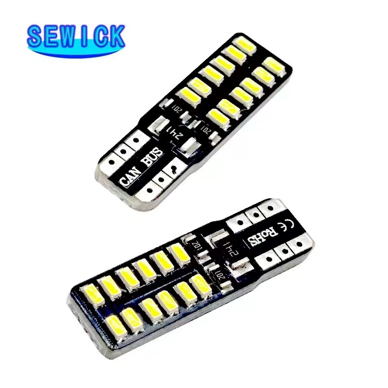 SEWICK Автомобильный маленький свет T10 LED 194 W5W 3014 24 LED CANBUS Двухсторонний широкий свет