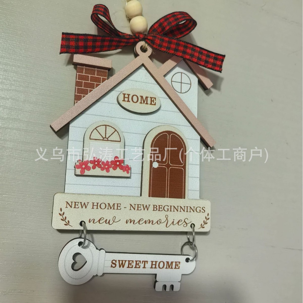 Decoración colgante 2026 nuevo mejor regalo de mudanza decoración de madera decoración para el hogar decoración del árbol de Navidad rojo