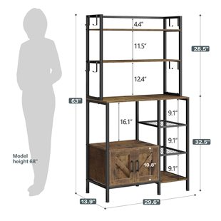 Kitchen Multi-functional Multi-layer Storage Rack Microwave Oven Dust-proof Storage Cabinet with Door