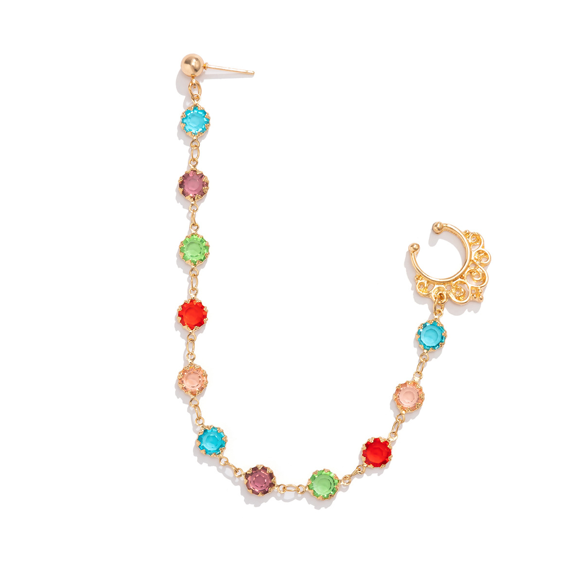 European and American jewelry, ethnic style, Su style, no punching nose studs, nose accessories, sweet and cool earrings, puncture nose rings_voghion.com