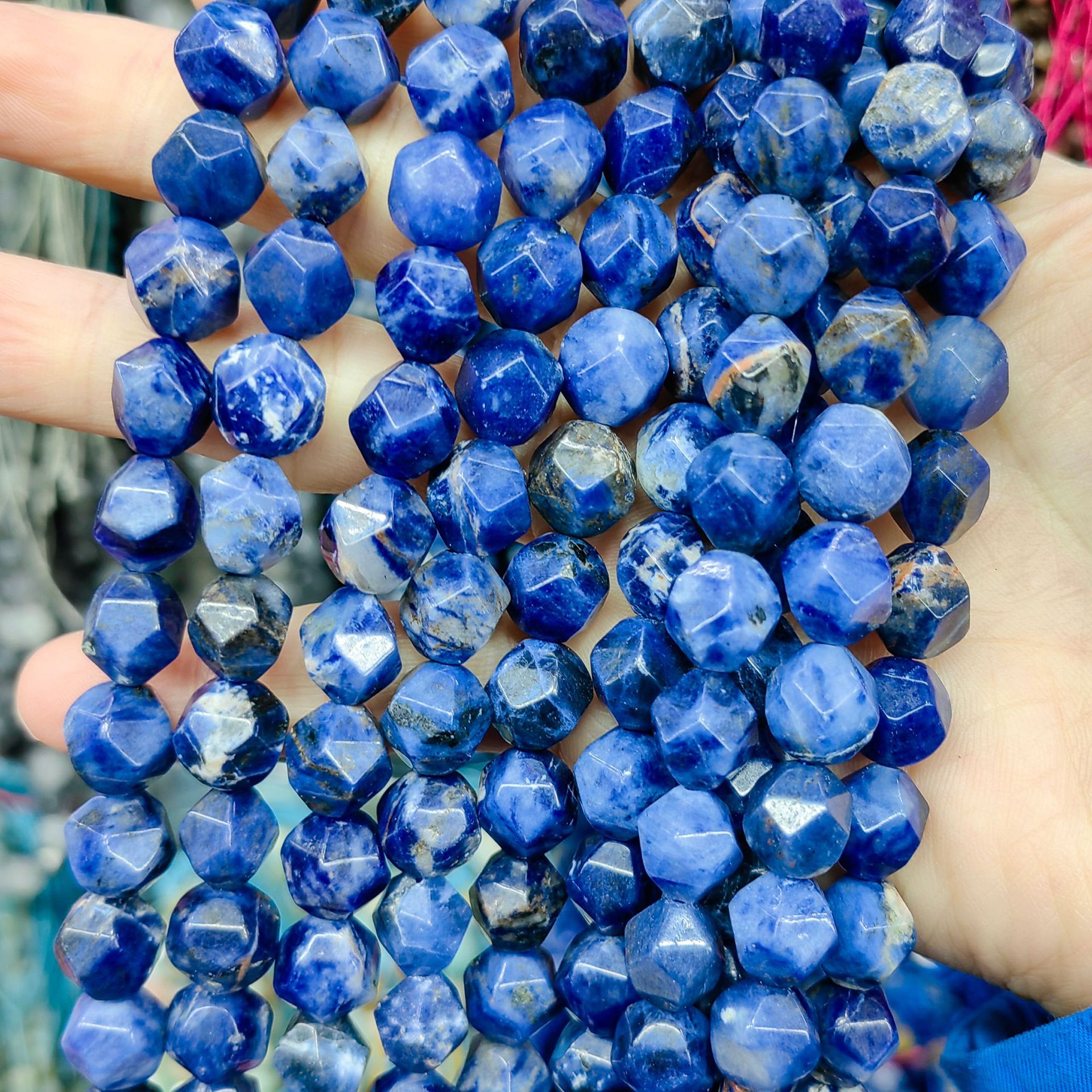 Piedra natural cristal natural 20 cara corte de diamante facetado cuentas a granel semiacabadas joyería DIY accesorios de cuentas