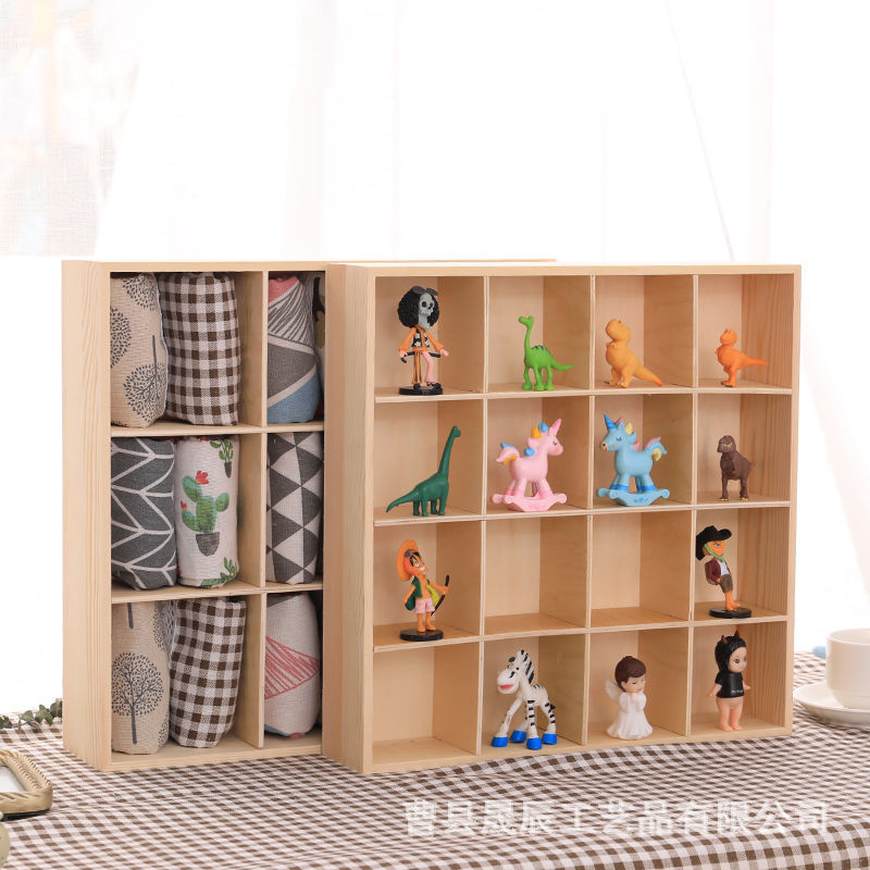 Caja de almacenamiento de madera para dormitorio, compartimentos divididos para organizar calcetines y ropa interior, caja de exhibición de joyas sin tapa de madera maciza, multifuncional