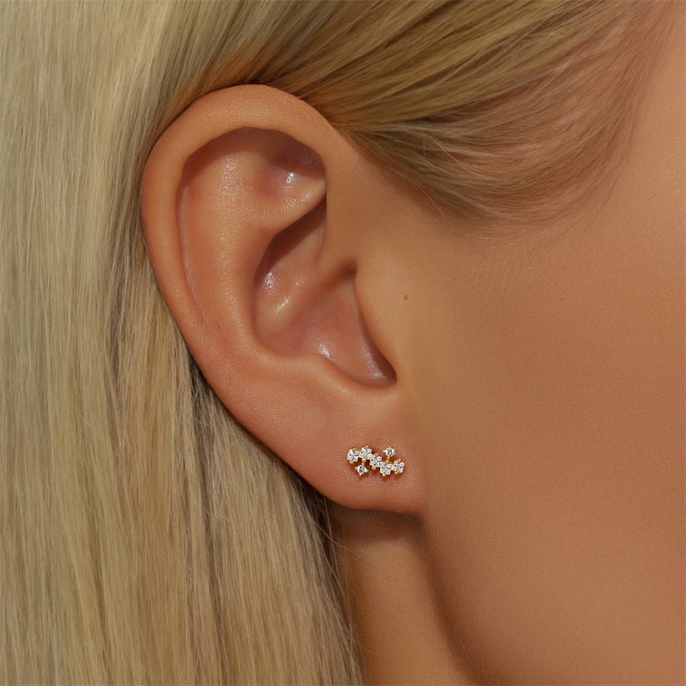 3g Weight Ear Studs Classification Ear Cartilage Rings & Studs Piercing Type 1 Piece Quantity Housewarming, Holiday, Birthday Occasion 925 Sterling Silver Material Geometric Pattern Unisex Gender Plating Design Casual, Simple Style Style 1 Piece Ear Cartilage Rings & Studs Casual Simple Style Geometric 925 Sterling Silver Plating Ear Cartilage Rings & Studs 22